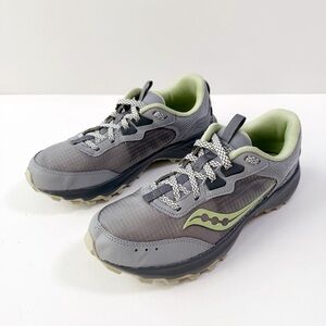 Saucony Women Gray Lightweight Breathable Trail Shoes US7 Outdoor Hiking Travel